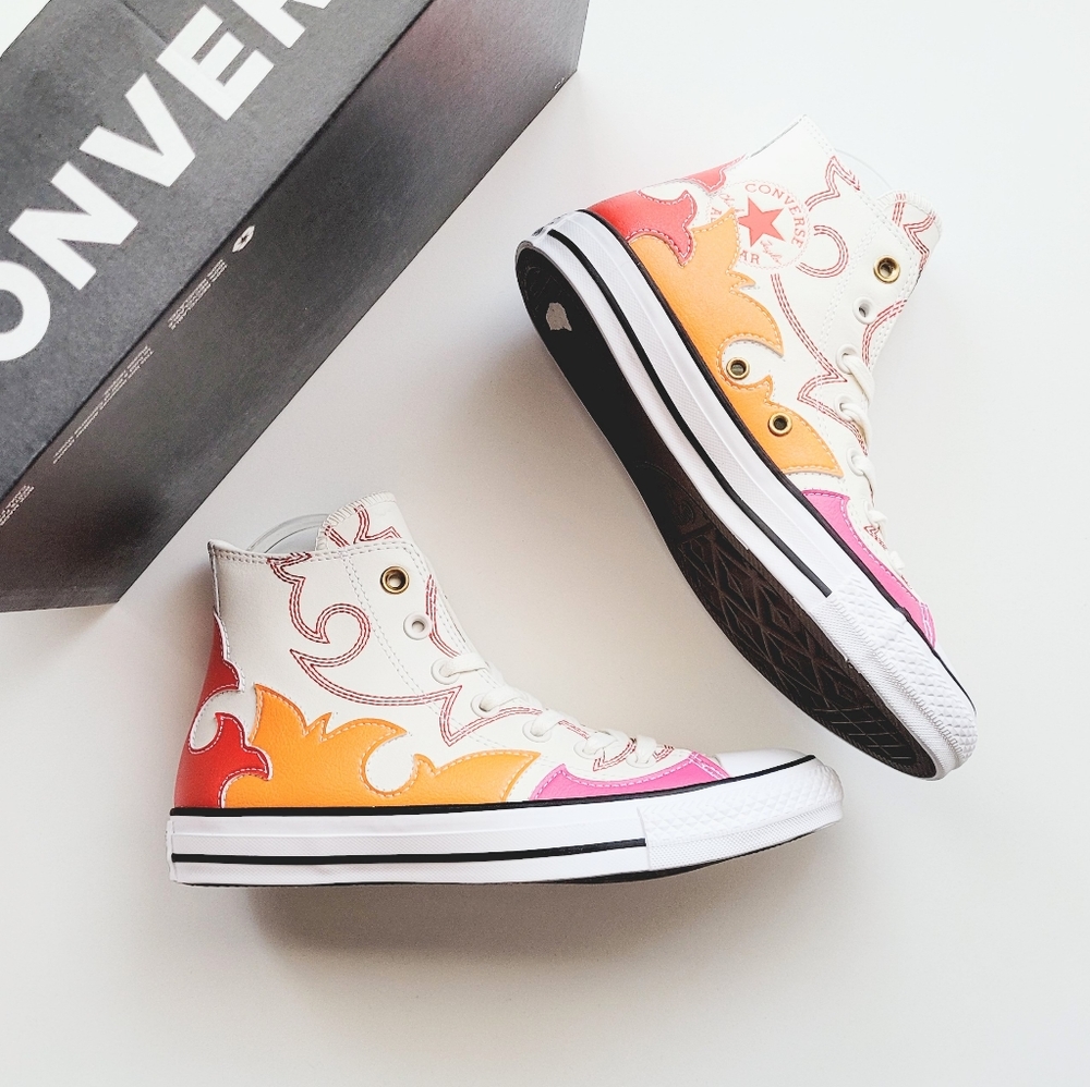 Converse CTAS Hi Egret Habanero Red Orange Rind Women's 6.5